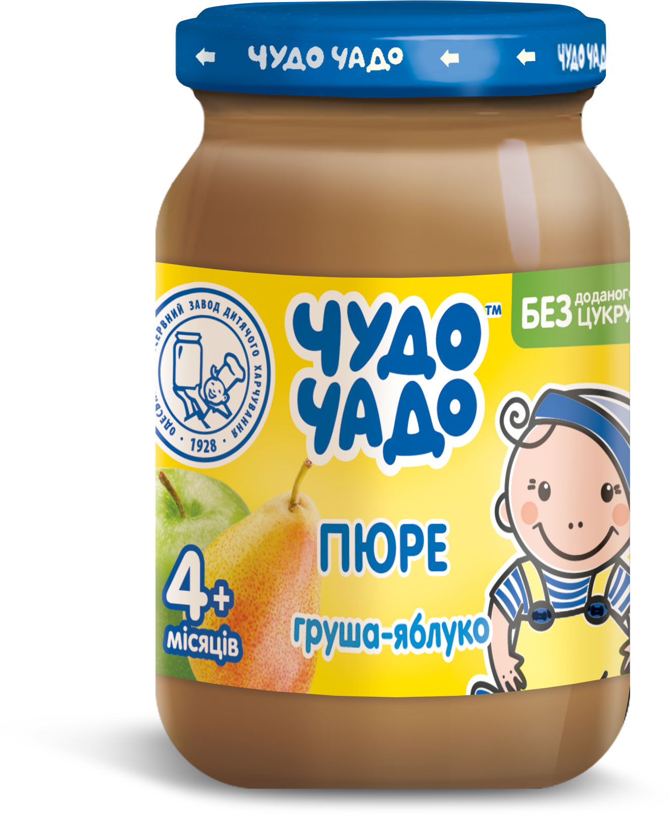 Фруктовое пюре «Чудо-Чадо» из груш и яблок без сахара, для детей с 4 месяцев, 170 г
