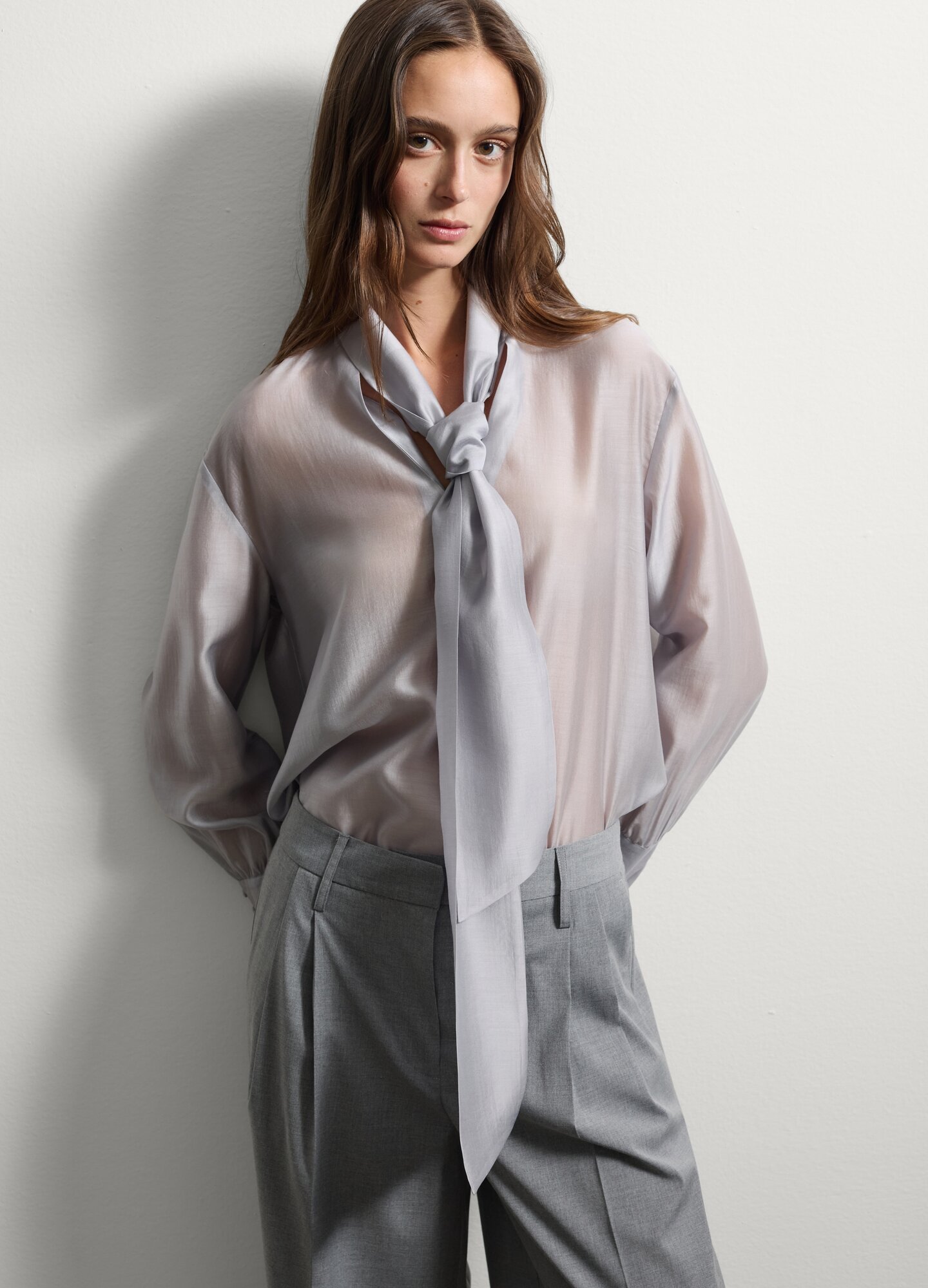 Рубашка Stefanel размер 44 светло-серый