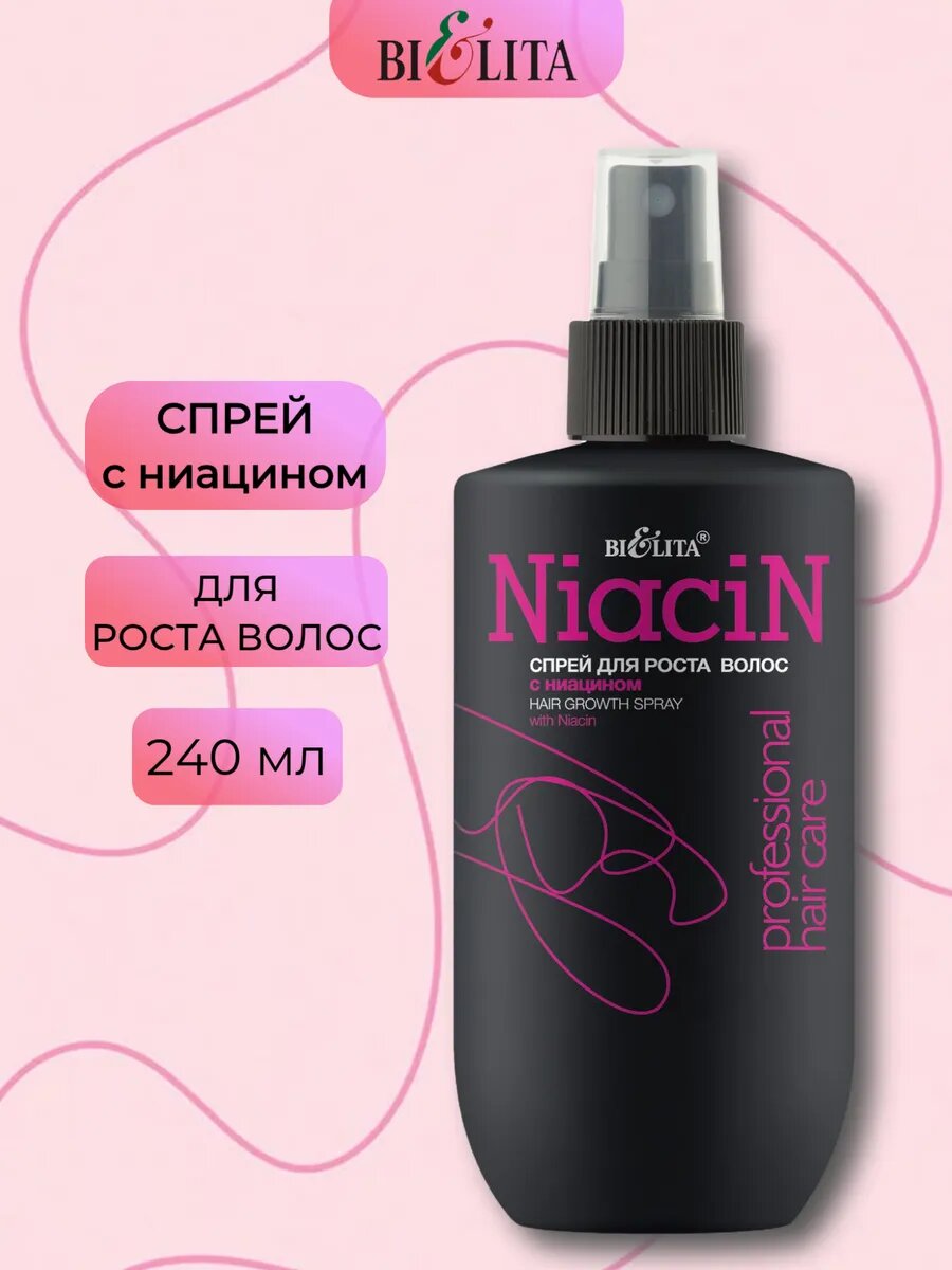 Спрей для волос PRO Hair Care, рост волос с ниацином, 300 мл, Белита