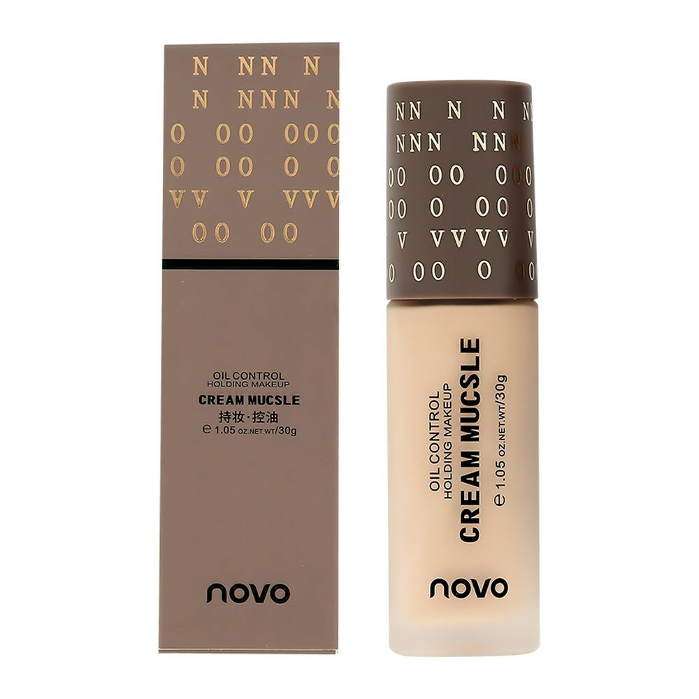 Основа тональная NOVO CREAM MUCSLE, тон 01, для всех типов кожи, увлажняющий эффект