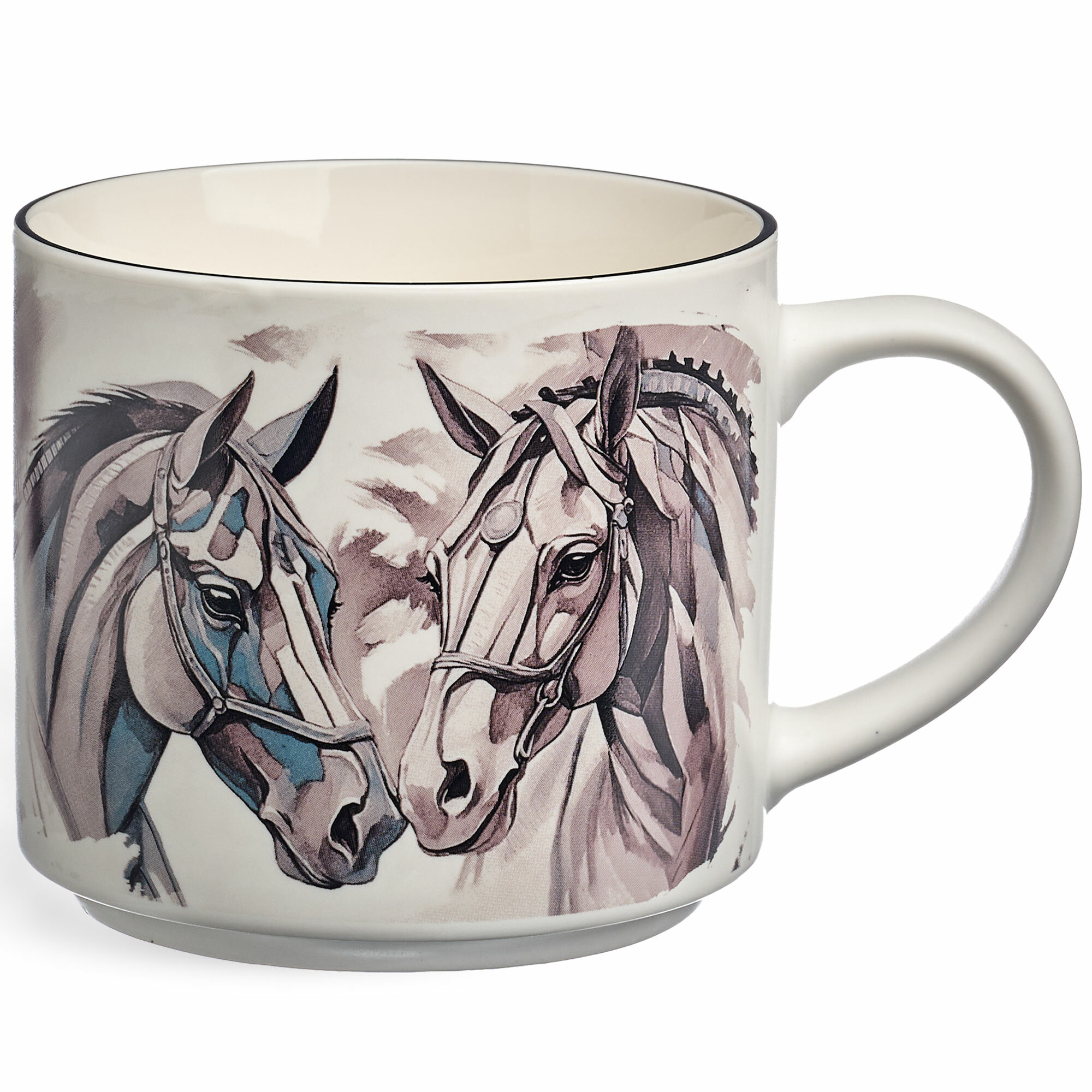 Кружка Lefard HORSE фарфор с рисунком 500 мл использование в СВЧ