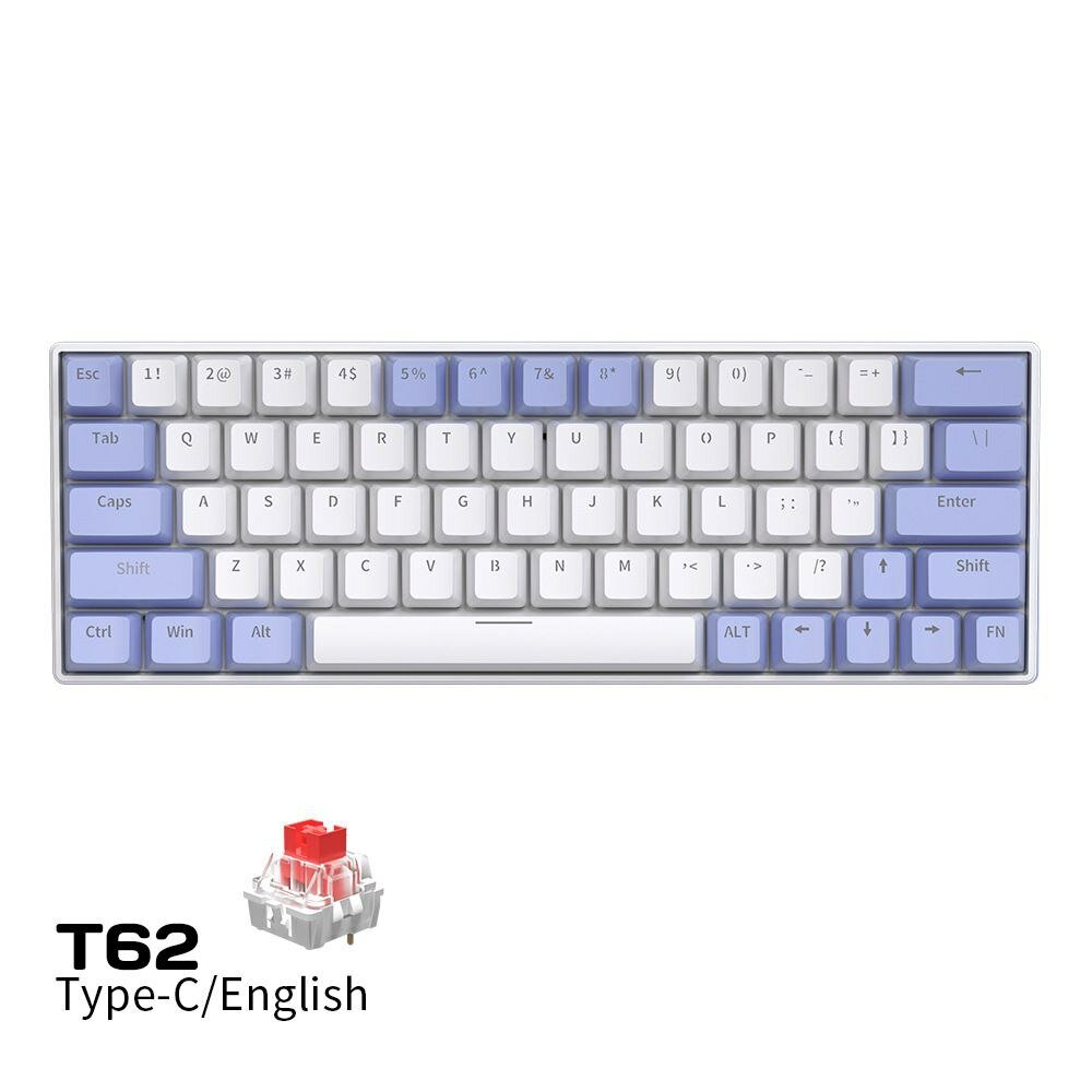 Игровая клавиатура T60, механическая, USB, подсветка, фиолетовая