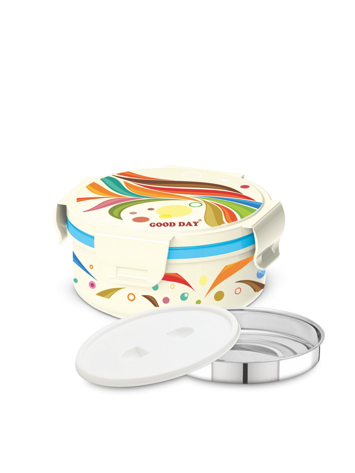 Термо ланч-бокс Good Day Bristo Cream and Blue нержавеющая сталь пластик объемом 08 литра