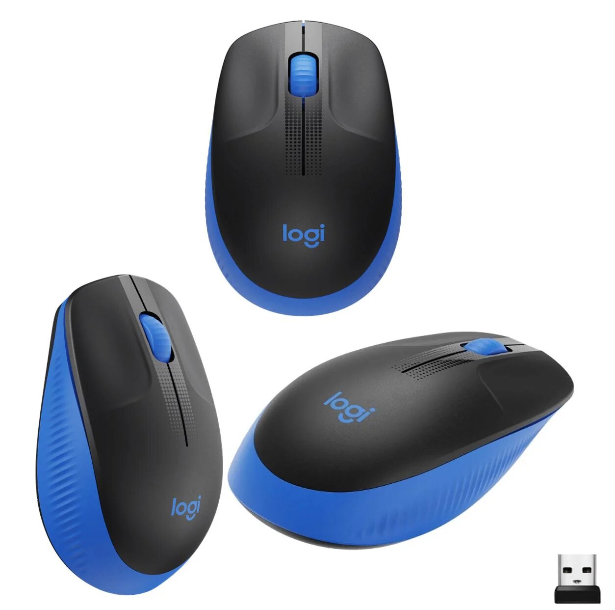 Мышка от брендаLOGITECH M190 Wireless Mouse - BLUE, голубой цвет