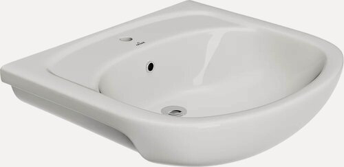 Изображение товара Мебельная раковина Cersanit Эрика (Erica) 50 накладная, подвесная, фарфоровая, со встроенным сливом-переливом, белая, раковина для ванной, полукруглая