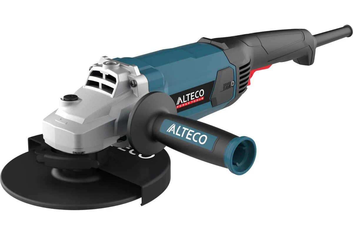 Угловая шлифмашина ALTECO AG 2010-180, потребляемая мощность 2000Вт, с блокировкой кнопки