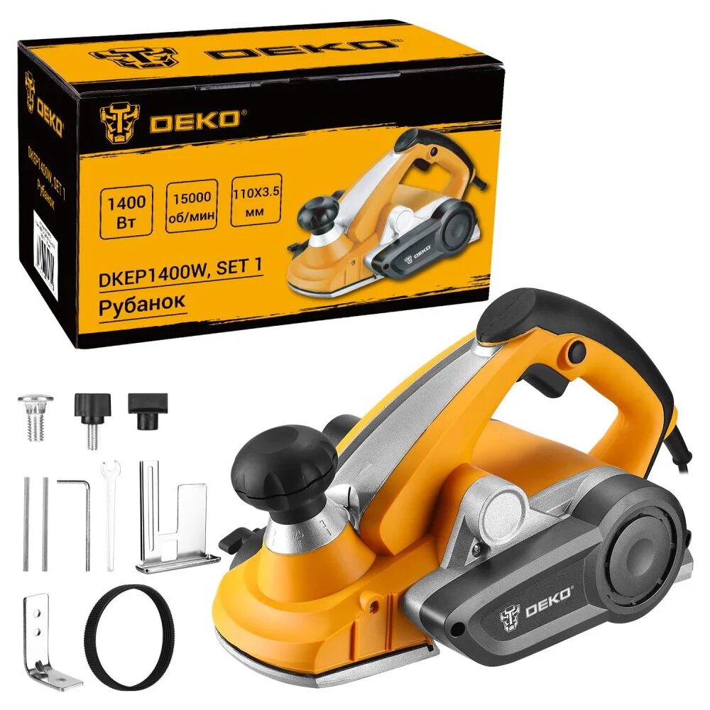 DEKO Рубанок DKEP1400W SET1 1400 Вт 110 мм 083-1073