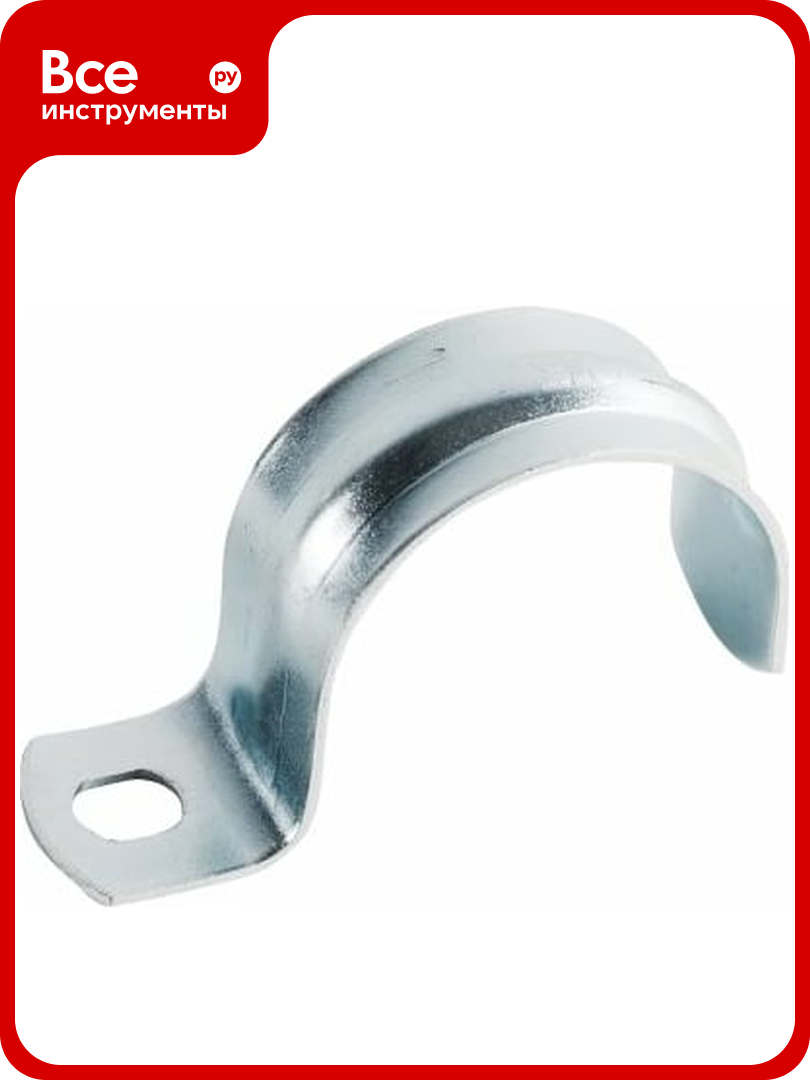 Оцинкованная скоба с одним отверстием Экопласт для трубы D35 мм 100 шт. 43735