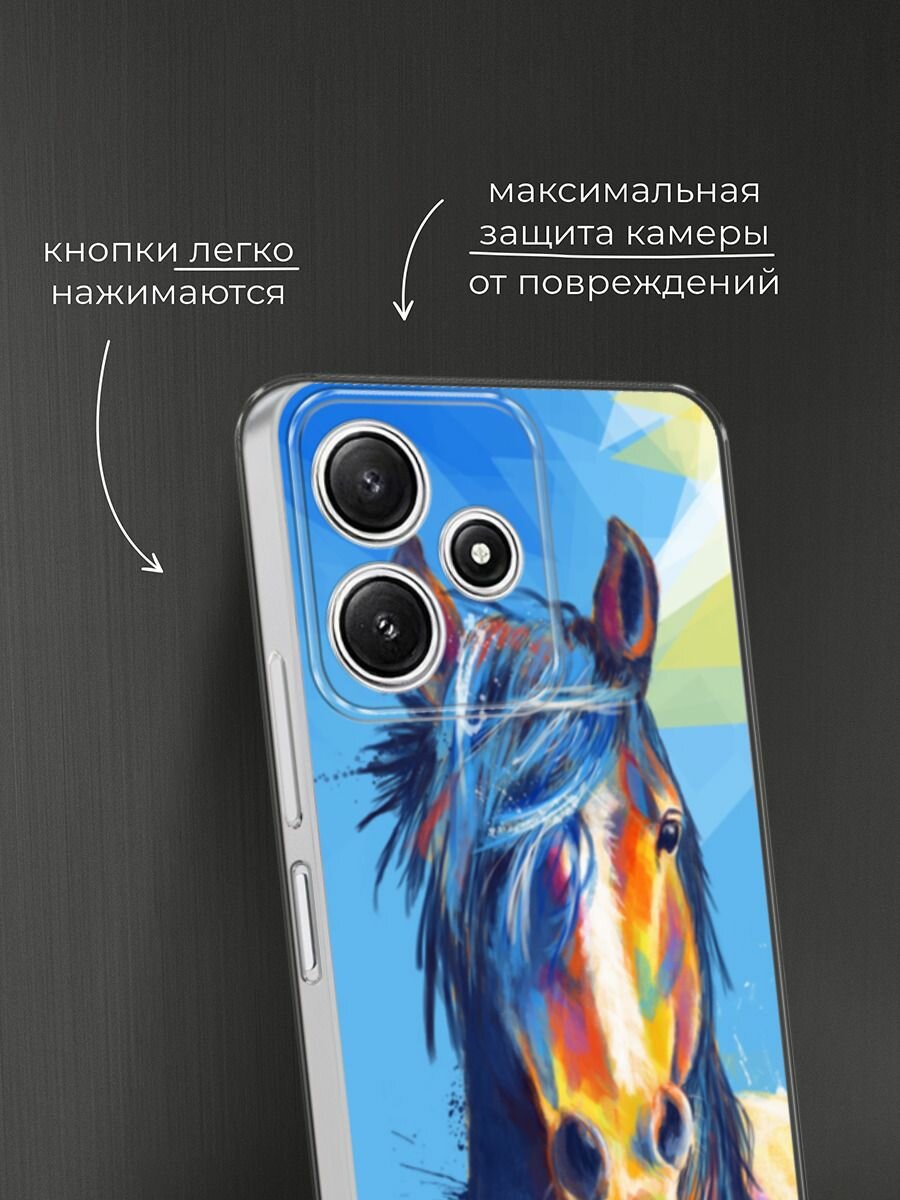 Чехол на Xiaomi Redmi 12 5G / Сяоми Редми 12 5G с принтом "Лошадь арт 3" — фото 1