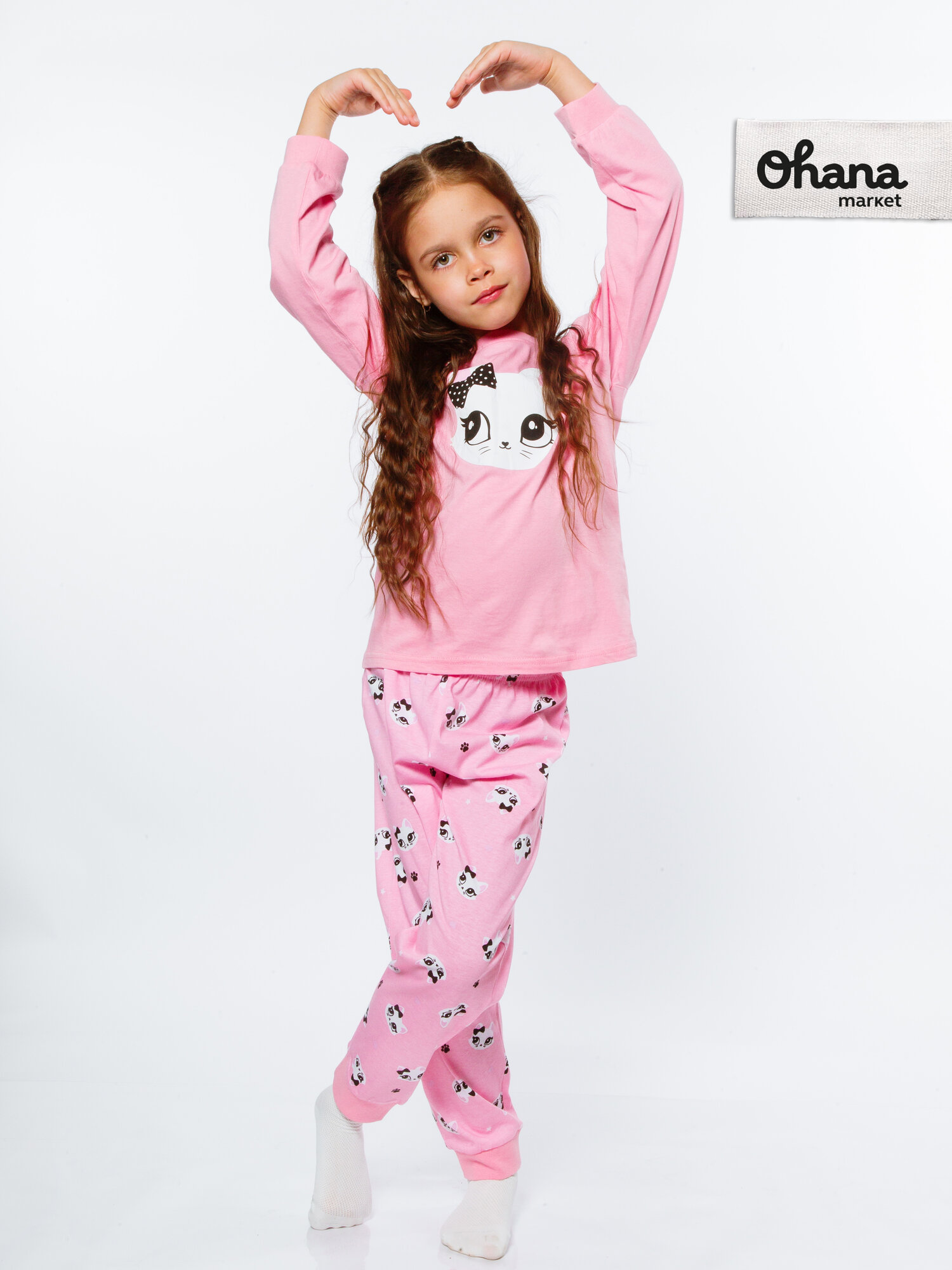 Пижама Ohana kids детская размер 110 розовый