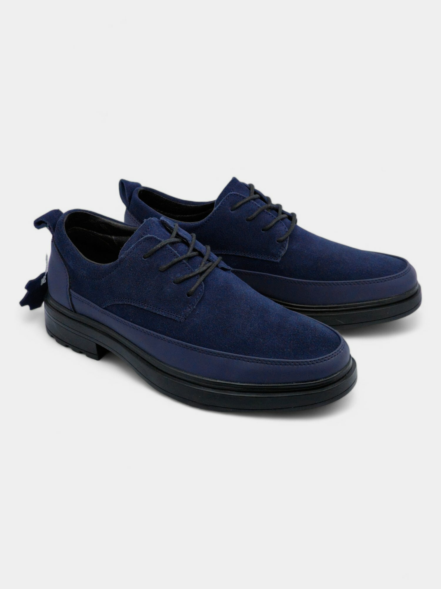 Лоферы  мужские туфли, замшевые туфли, классические туфли, повседневная обувь, мужская обувь, туфли из натуральной замши, туфли без меха, демисезонная обувь, туфли на толстой подошве, комфортные туфли, офисная обувь, стильные туфли, туфли с шнурками, туфли на каблуке, туфли для мужчин, обувь из замши, туфли на каждый день, размер 39 40 41 42 43 44, индиго — фото 1