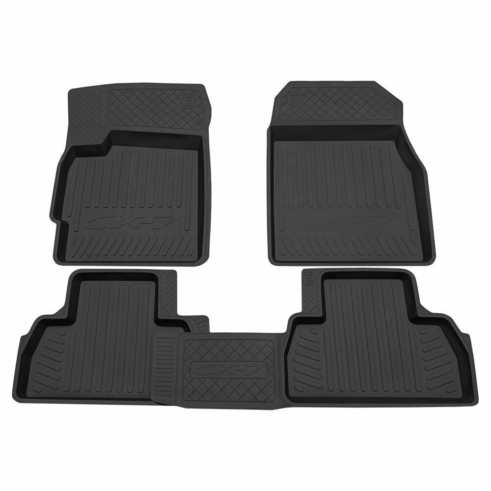 Коврик салонный резиновый (черный) для Mazda CX-7 (06-12) (Борт 4см)