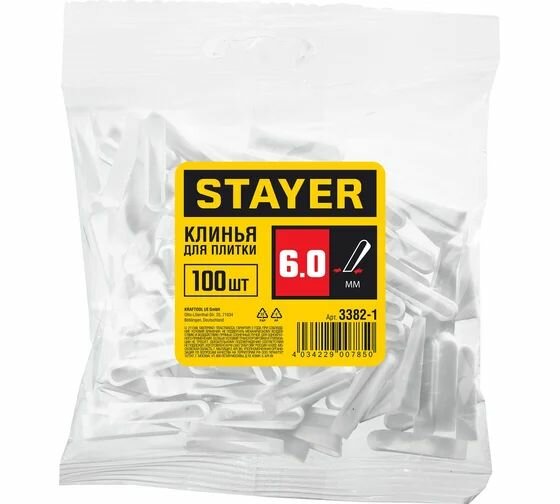Клинья для кафеля (100 шт; 23х4х5 мм) Stayer 3382-1