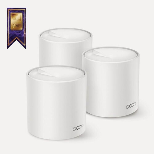 Изображение товара Mesh-Система TP-Link Deco X50(3-pack), AX3000, двухдиапазонная, 3xRJ45 1Гбит/с (комплект из 3шт)