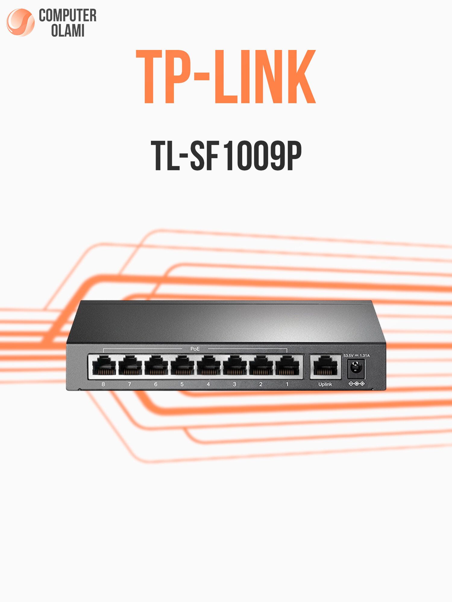 Коммутатор TP-Link TL-SF1009P — 9-портовый Fast Ethernet PoE+ Switch