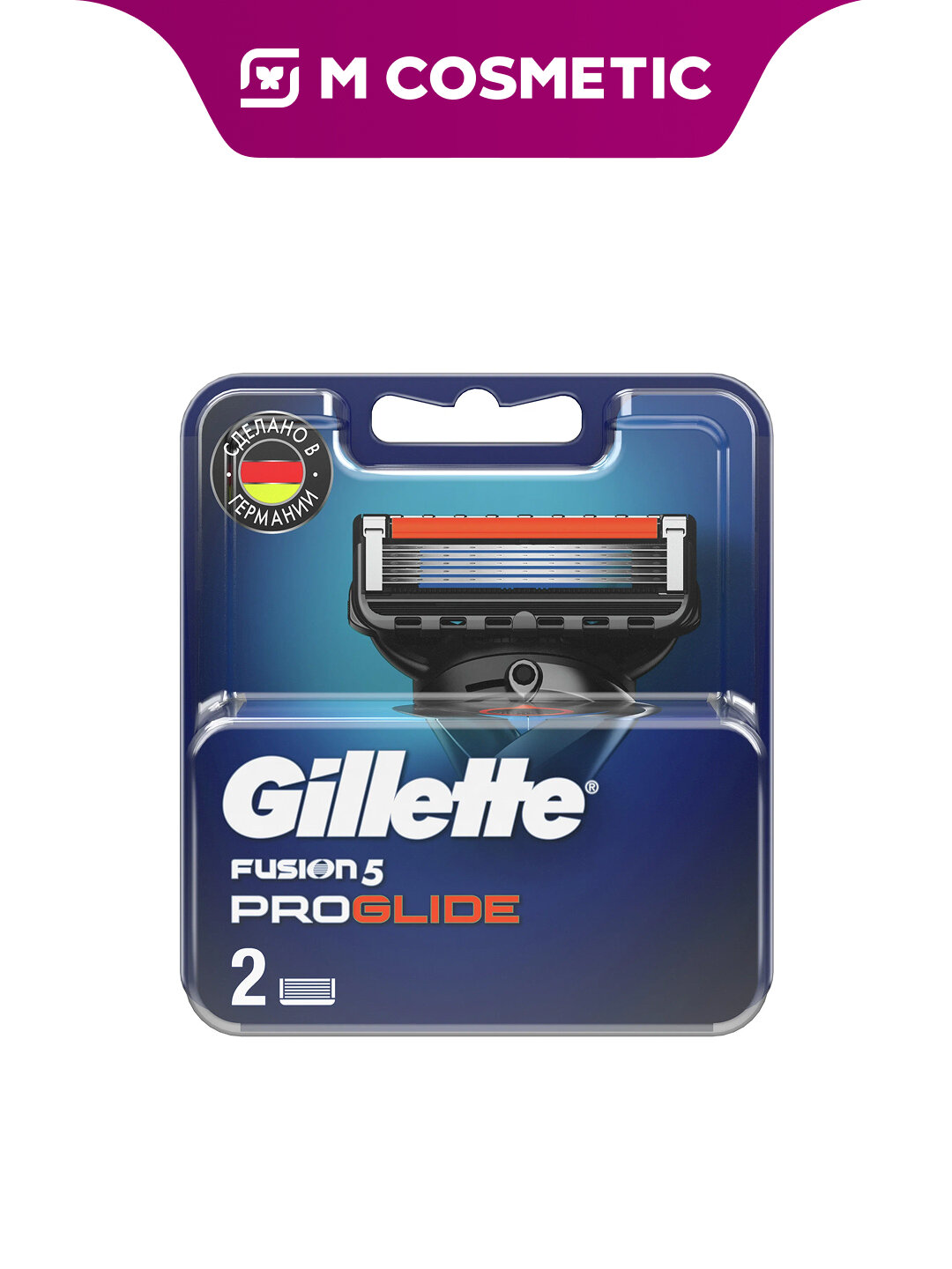 Сменные кассеты GILLETTE "Fusion ProGlide", для Т-станков, дорожные, белые, 2шт