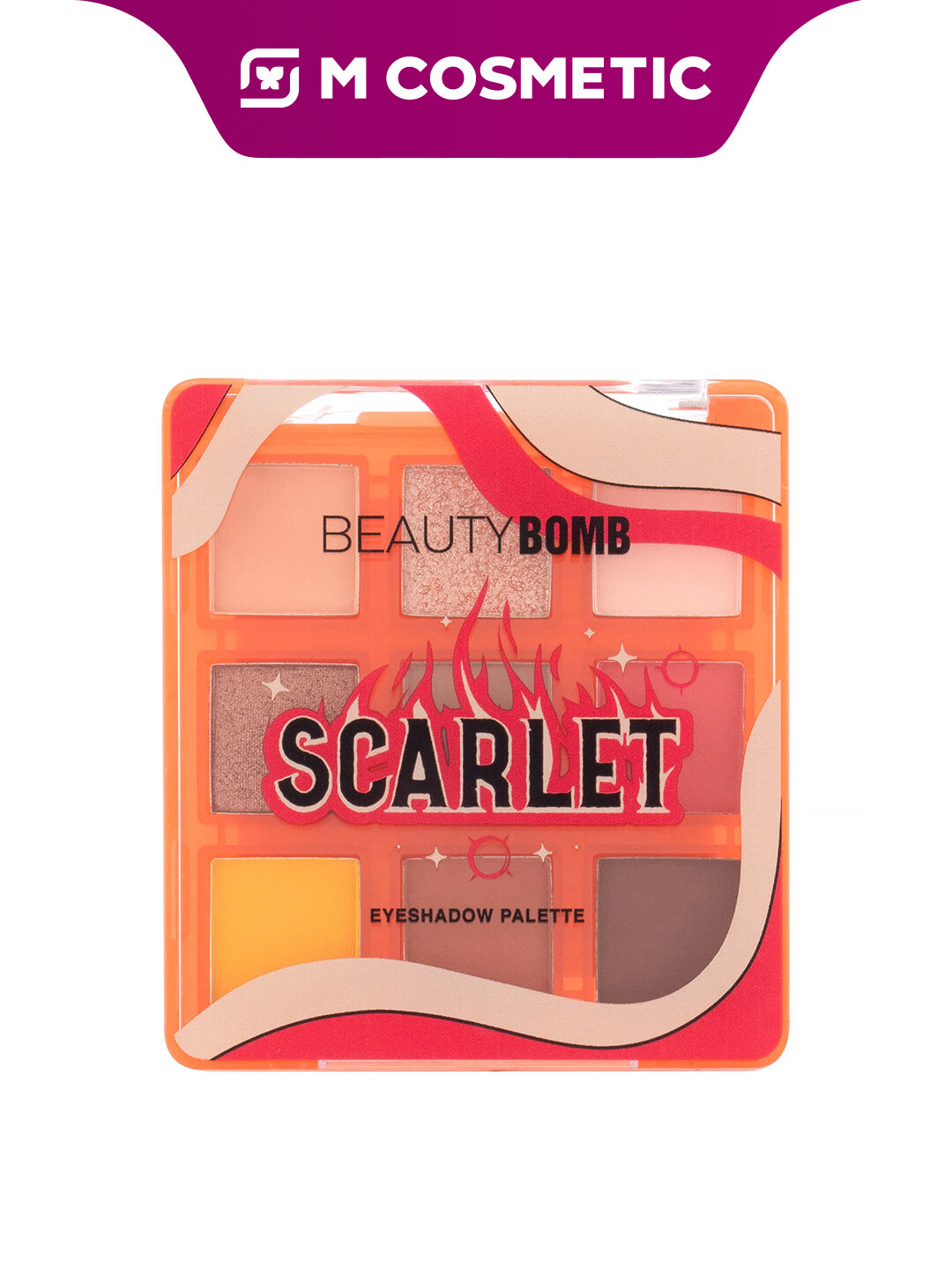 Палетка теней BEAUTY BOMB Scarlet т01, для всех типов кожи, 10ч стойкости