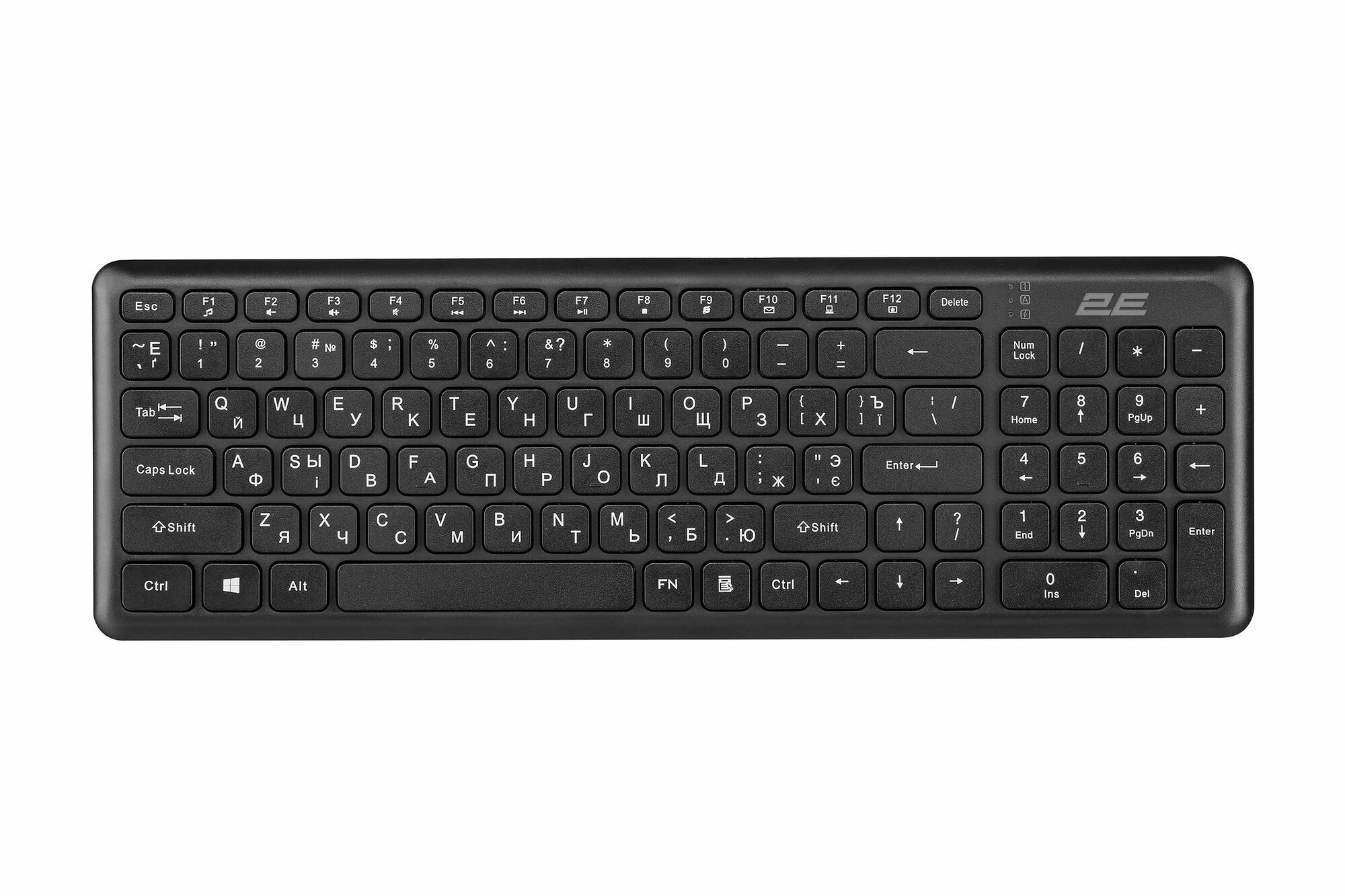Клавиатура мембранная 2E KS230 96key, WL, EN/UK/RU, чёрный d