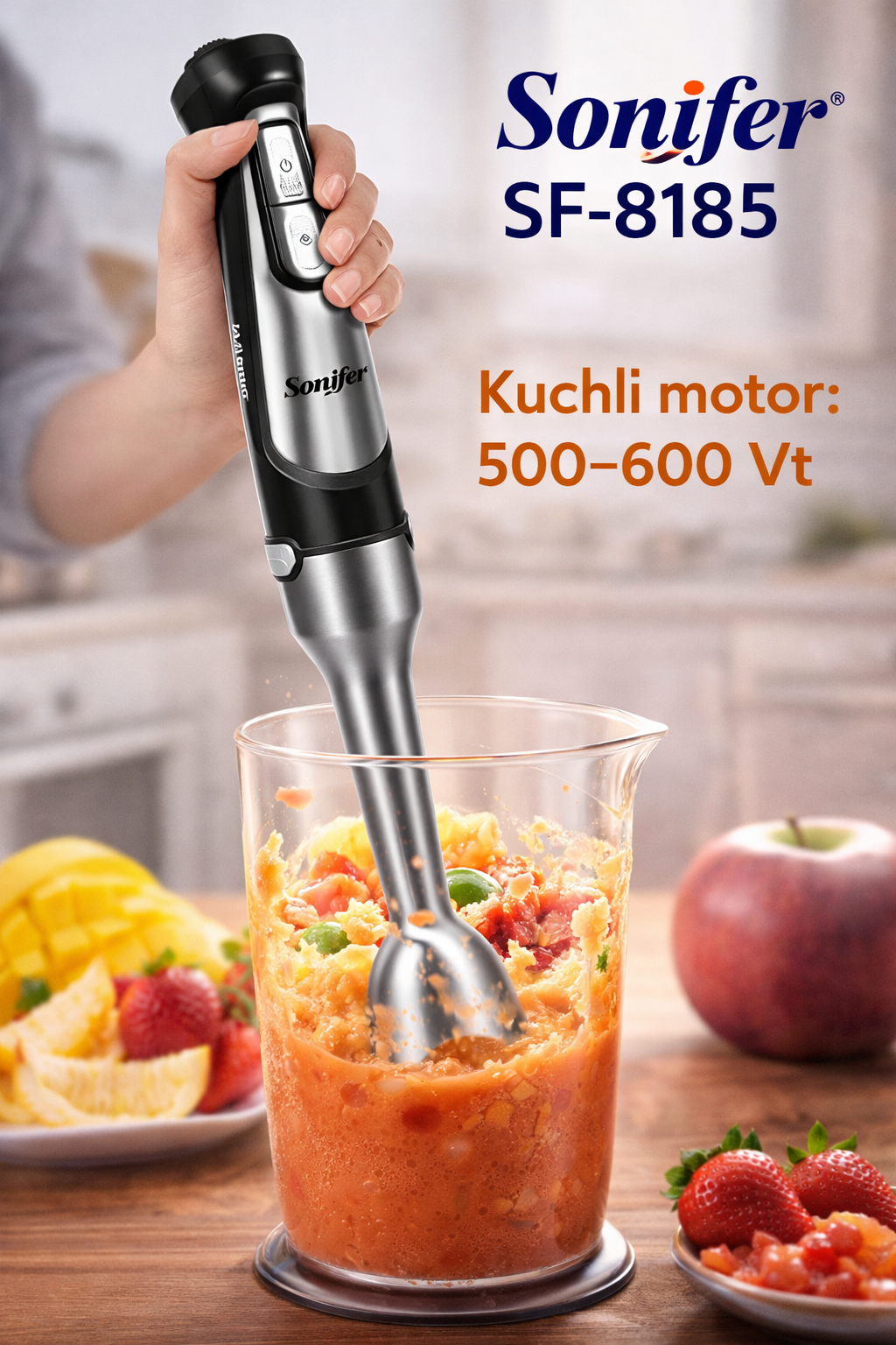 Ручной блендер Sonifer SF‑8185, Блендер для дома, Многофункциональный, Погружной, блендер