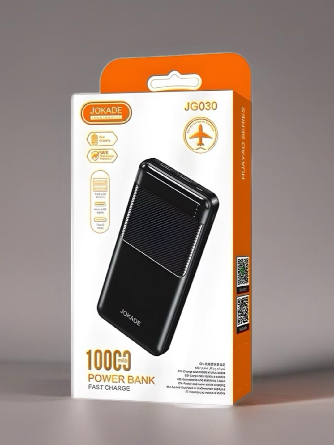 Портативный аккумулятор JOKADE JG030, 10000mAh, быстрая зарядка, универсальный, чёрный