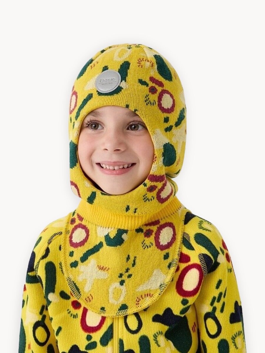 Балаклава Lassie Nauris для детей, размер 52, желтый