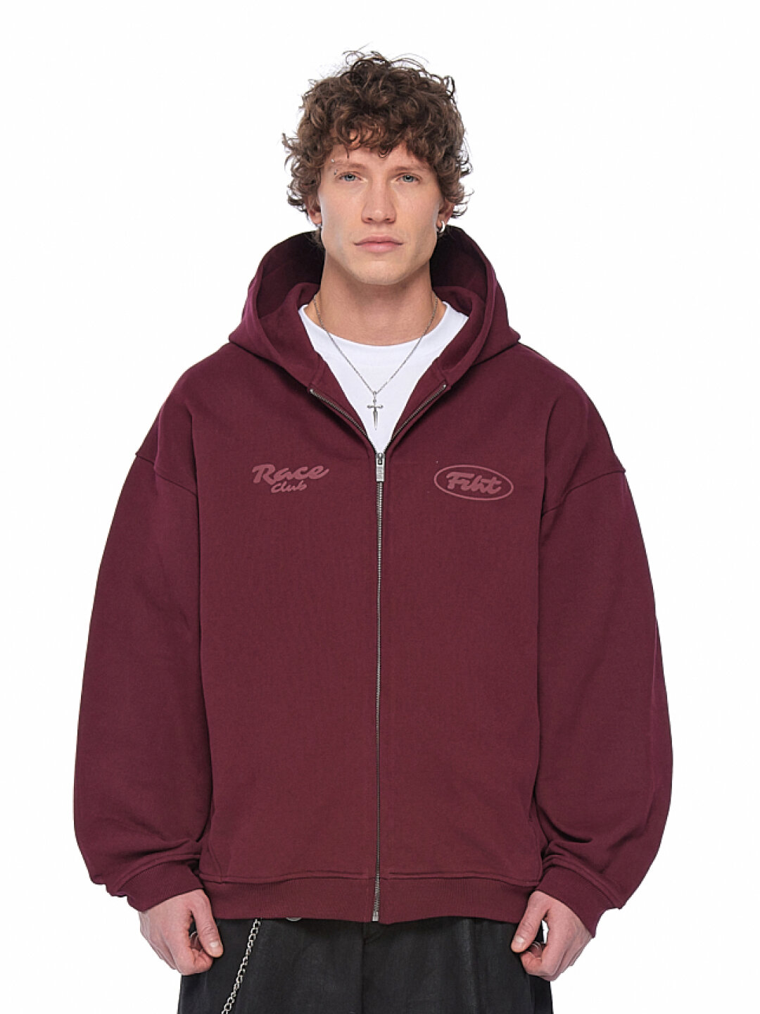 Худи FRHT Zip Race Club, размер M, , ruby