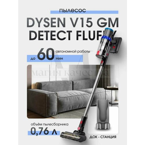 Пылесос вертикальный V15gm Detect Fluffy аккумулятор 60 мин работы Li-Ion 29430₽