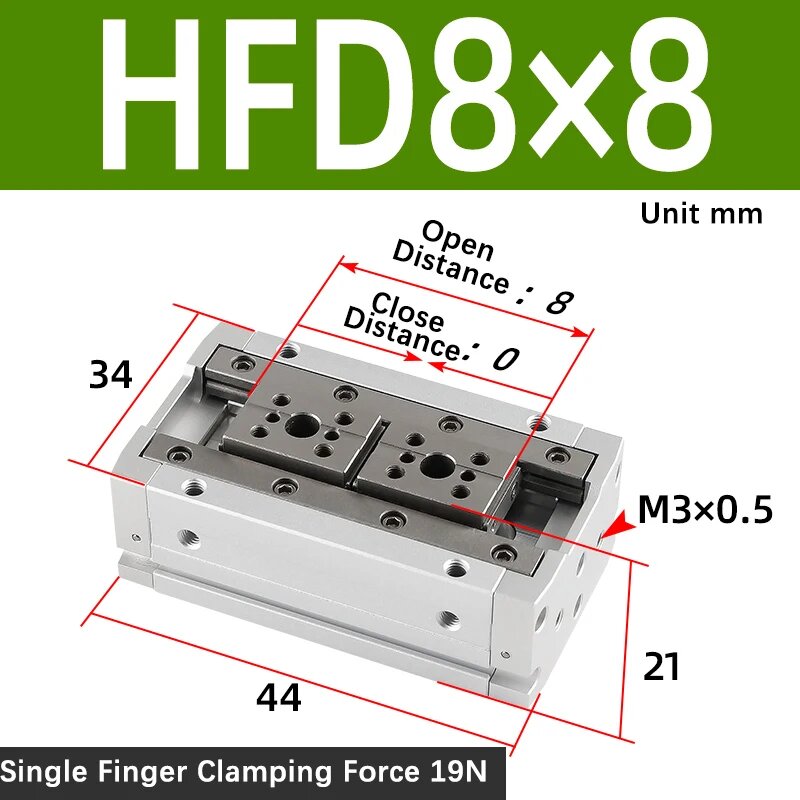 HFD8X8/8X15/8X30/12X10/12X25/12X50/16X30/16X60 направляющая с воздушным креплением скользящий стол зажимной крепежный цилиндр, HFD8x8