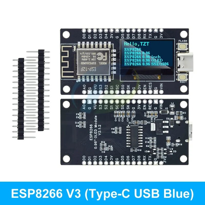 Макетная плата NodeMCU ESP8266 V3 с OLED-дисплеем
