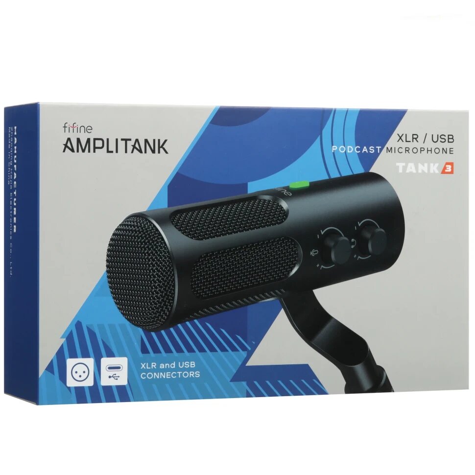 Микрофон Fifine Tank3, проводной, подвесной, XLR, динамический, черный