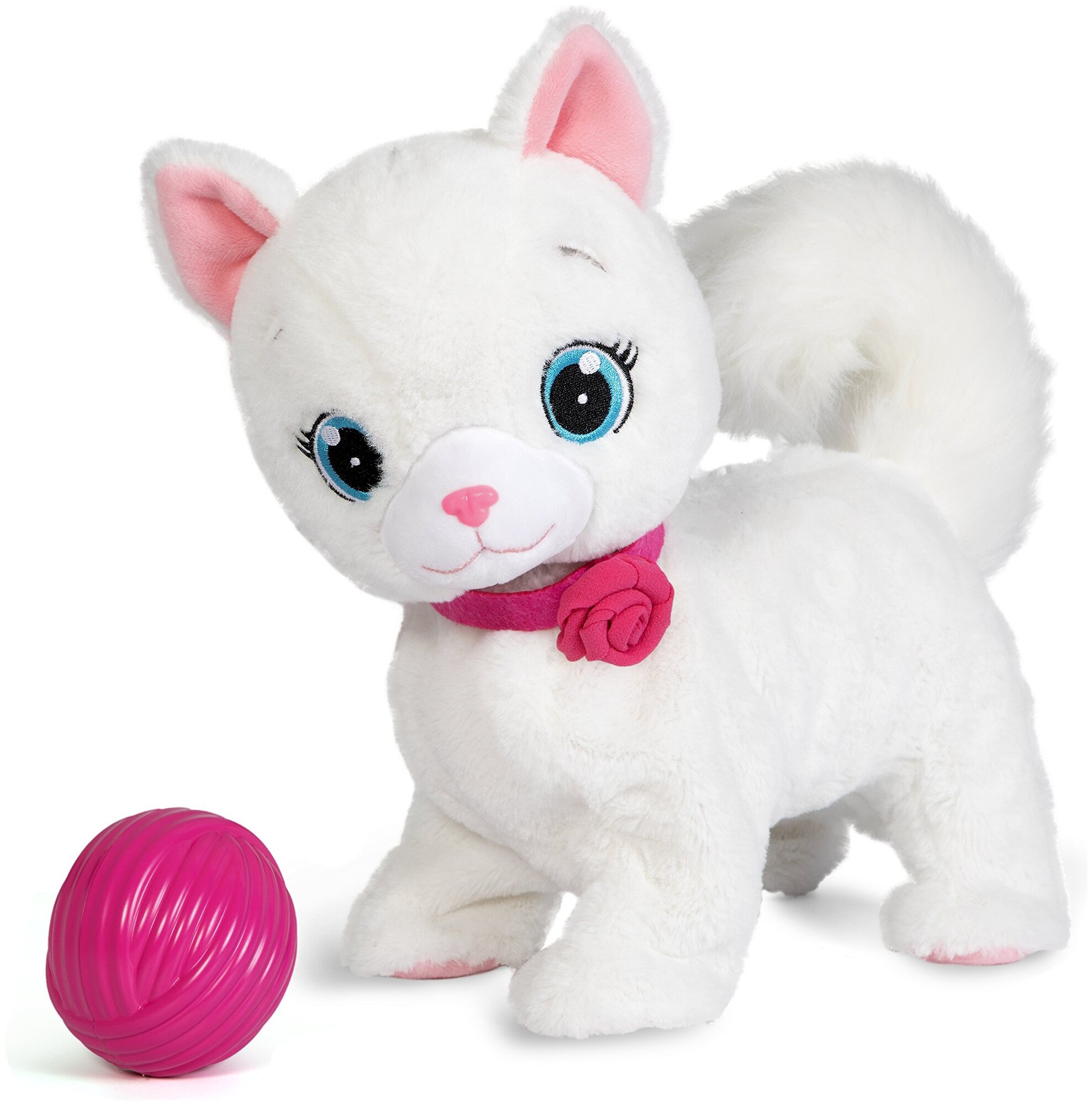 Мягкая игрушка IMC Toys 95847 Кошка Bianca интерактивная, в комплекте с клубком, на батарейках