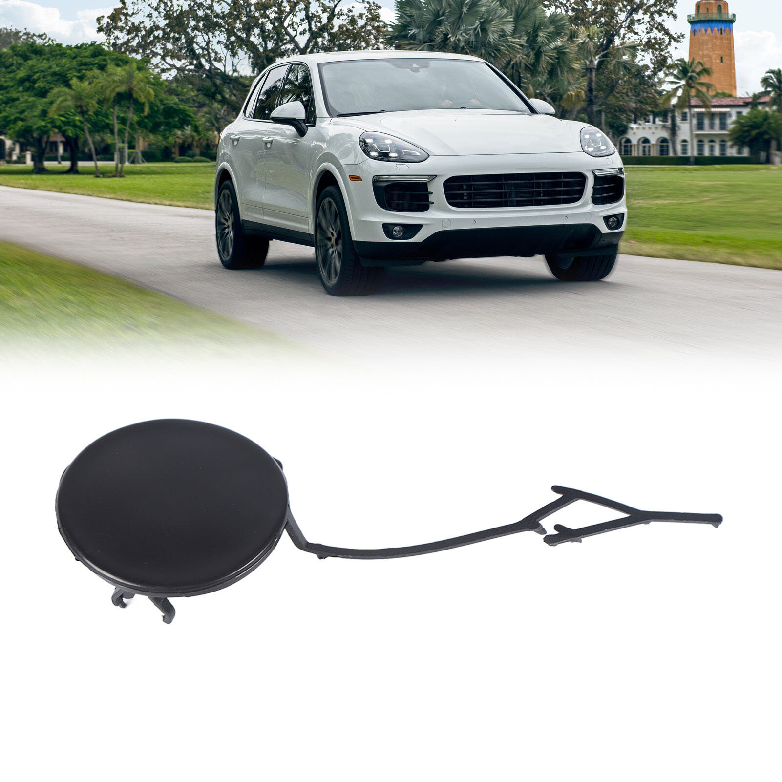 Сцепной крюк переднего бампера для Porsche Cayenne 92A, 2015-2018, защитная крышка с ABS материалом