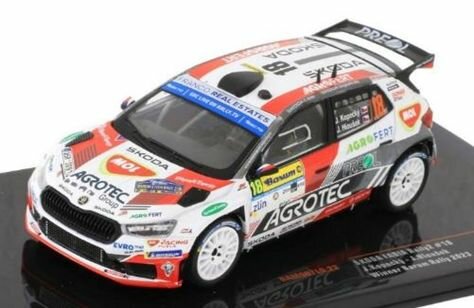 SKODA Fabia RS Rally2 #18 "Agrotec Skoda Rally Team" Kopecky/Hlousek победитель 2023, масштабная модель автомобиля коллекционная