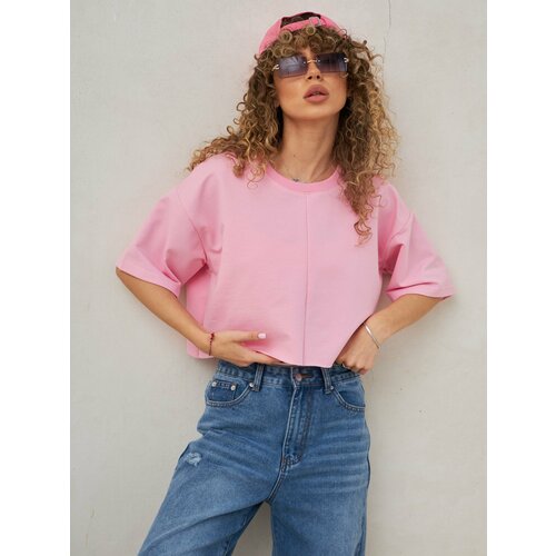 фото Футболка h&t collection, размер onesize, рoзовый