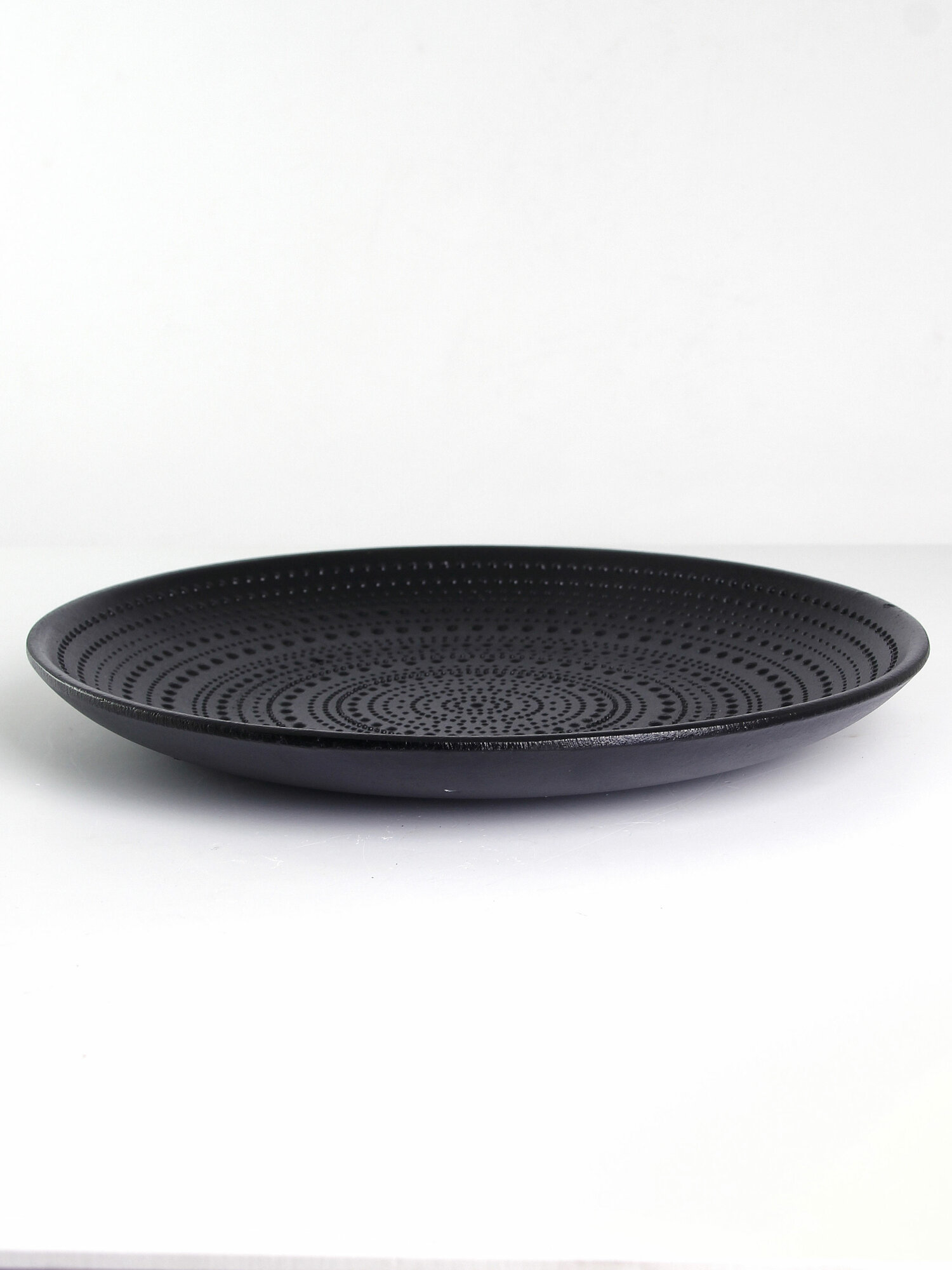 Тарелка Поднос Арабика 29 см черный "Перо Павлина" — фото 1