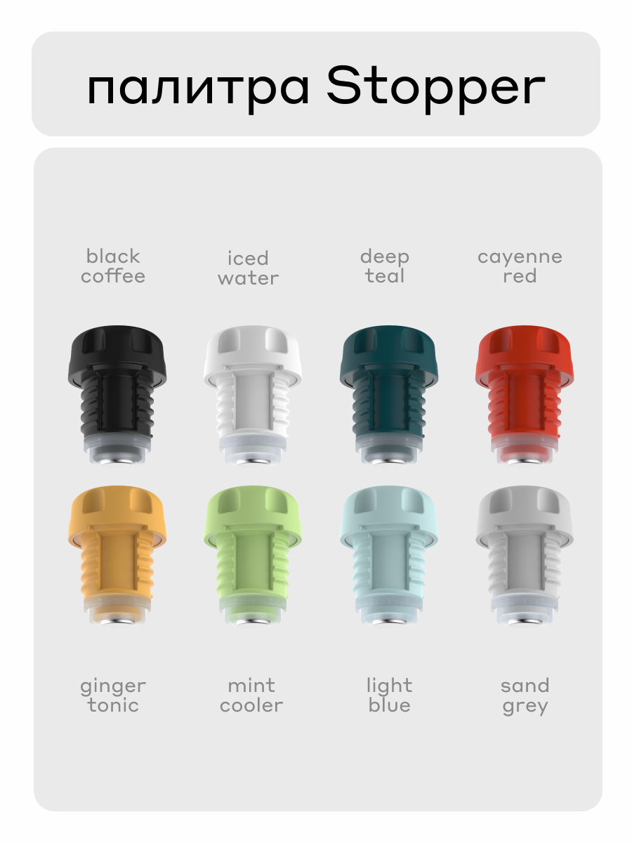 Пробка Stopper для Flask с наливными каналами черная — фото 1