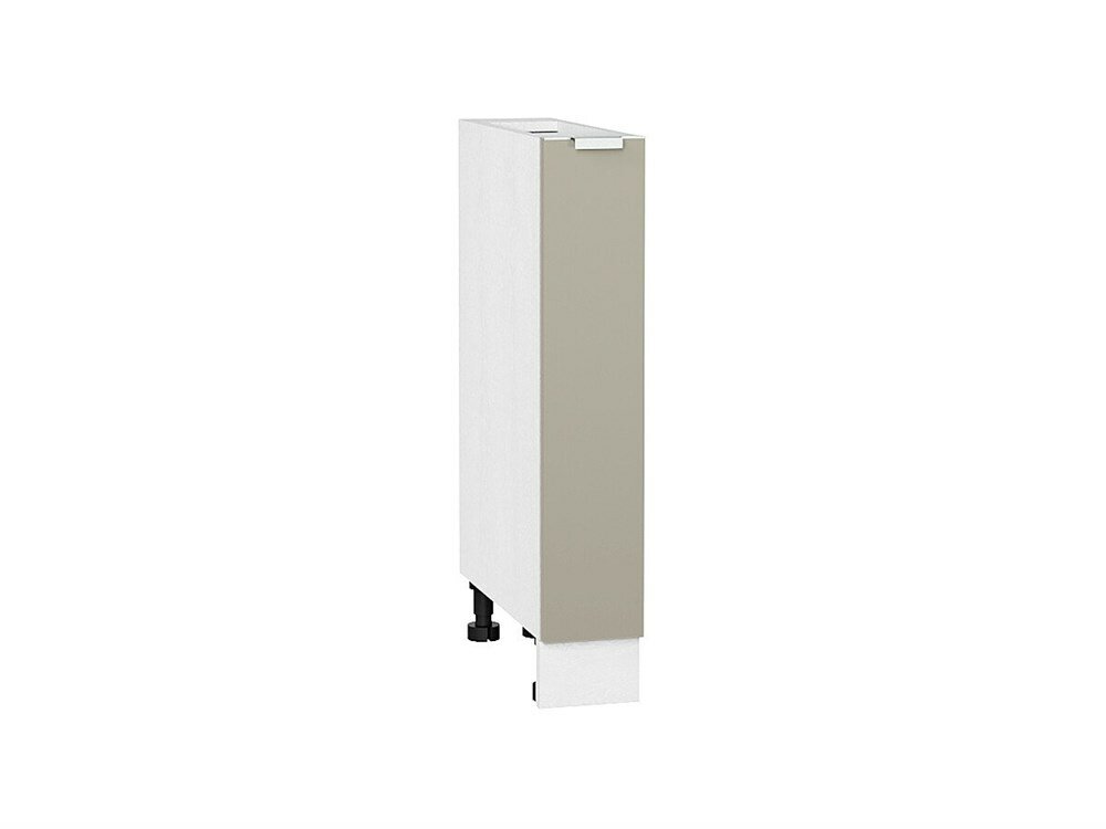VVT Шкаф нижний бутылочница Фьюжн Белый, Silky Grey, 150 В*Ш*Г 816*150*480, фасад МДФ Silky Grey, корпус Белый Silky Grey