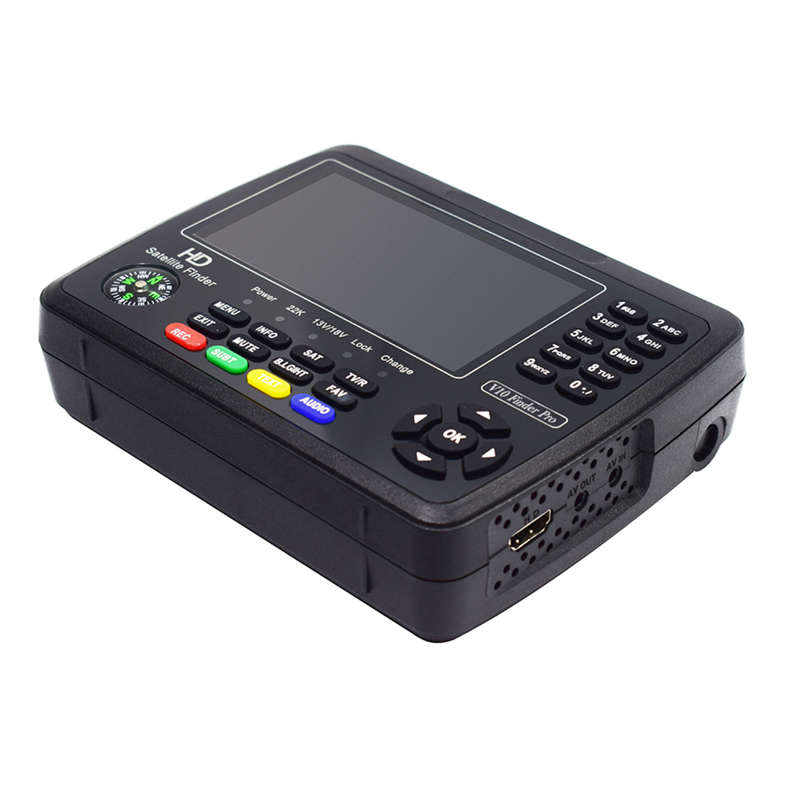 V10 Pro Satellite Finder, 4.3" ЖК, DVB-S/S2/S2X/T/T2, H.265