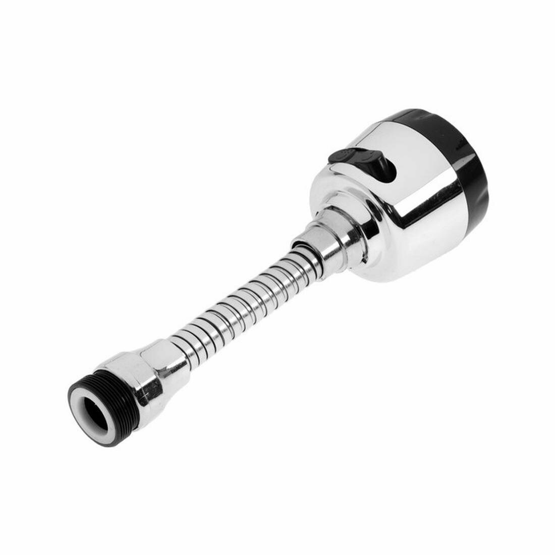 Картинки Аэратор ZEIN, регулировка потока, на гибком шланге, 150 мм, 2 режима, пластик, хром/черный