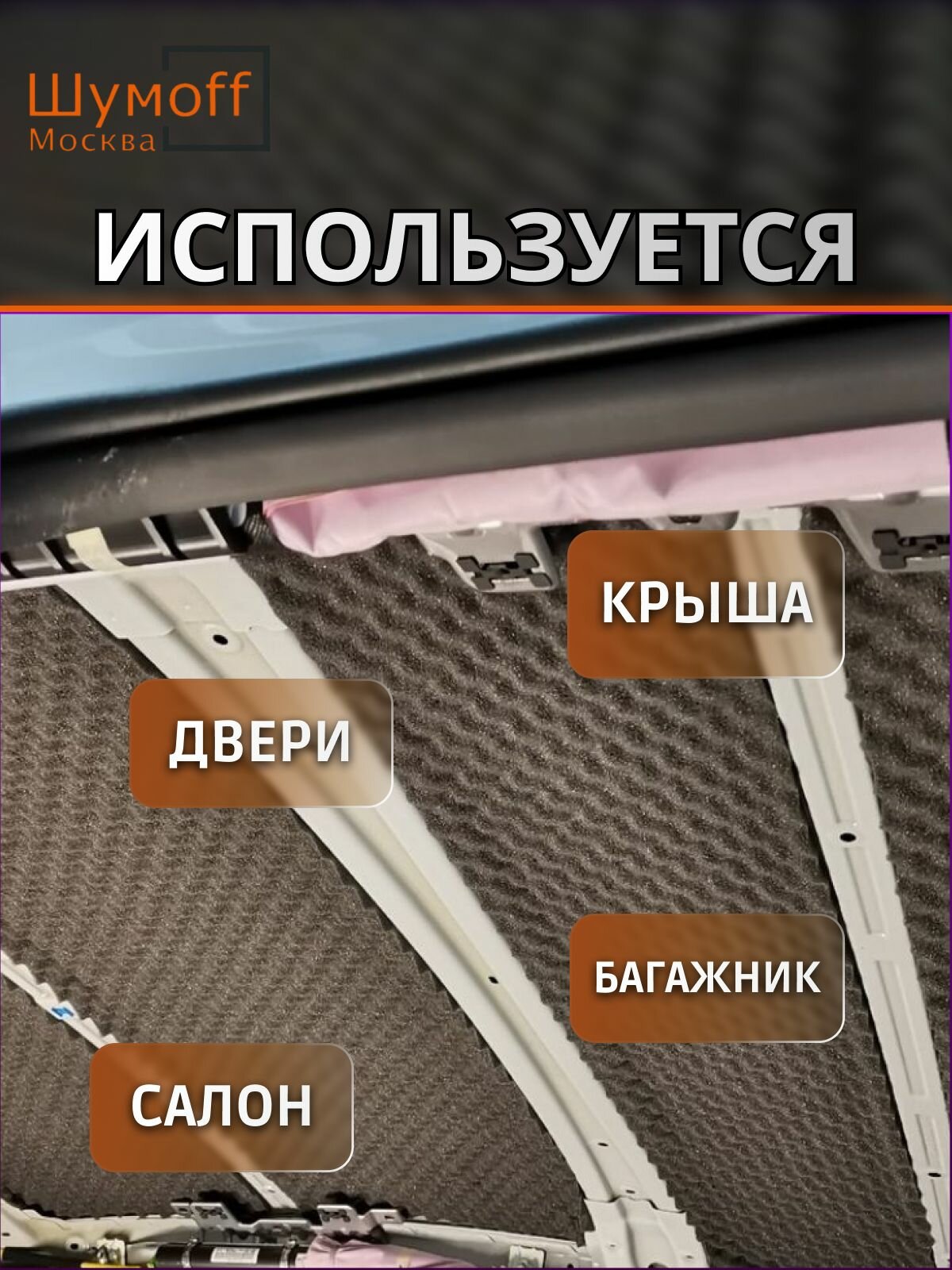 Шумофф Герметон А15 - 0.7х1м 4 листа Шумоизоляция автомобиля — фото 1