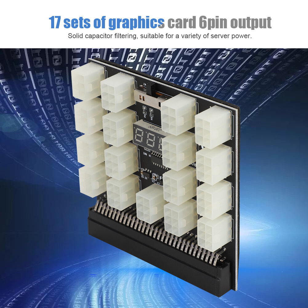 6-pin адаптерная плата для сервера, 1600W, с многослойным PCB, с LED-индикацией, для майнинга