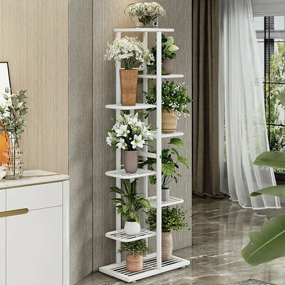 Подставка для цветов TUA, напольная, металл, 141 х 22 х 41см, белая