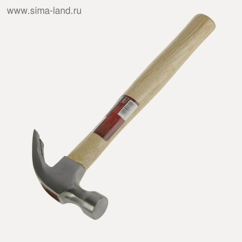 Изображение товара Молоток-гвоздодер LOM, слесарный, столярный, деревянная ручка, 470г
