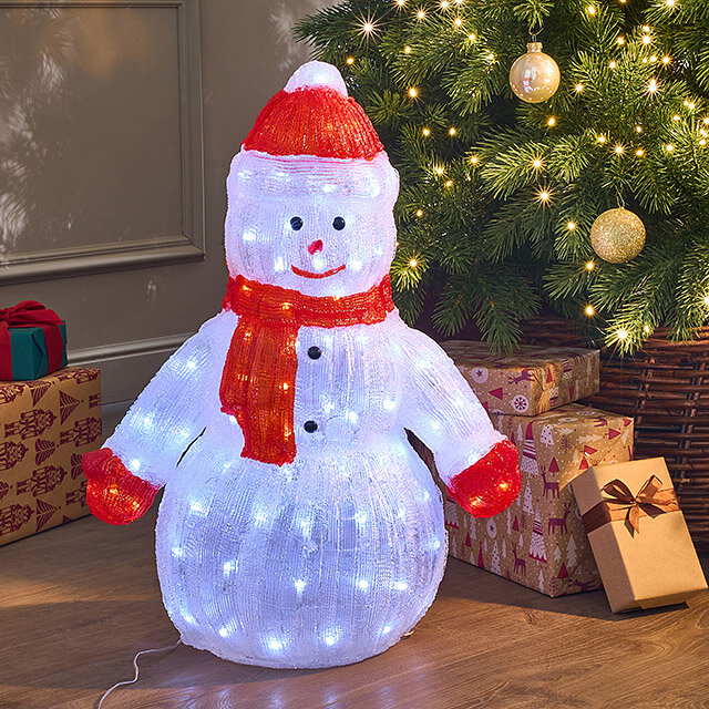 Светодиодная фигура Снеговик Юки 60 см 120 холодных белых LED ламп акрил IP44