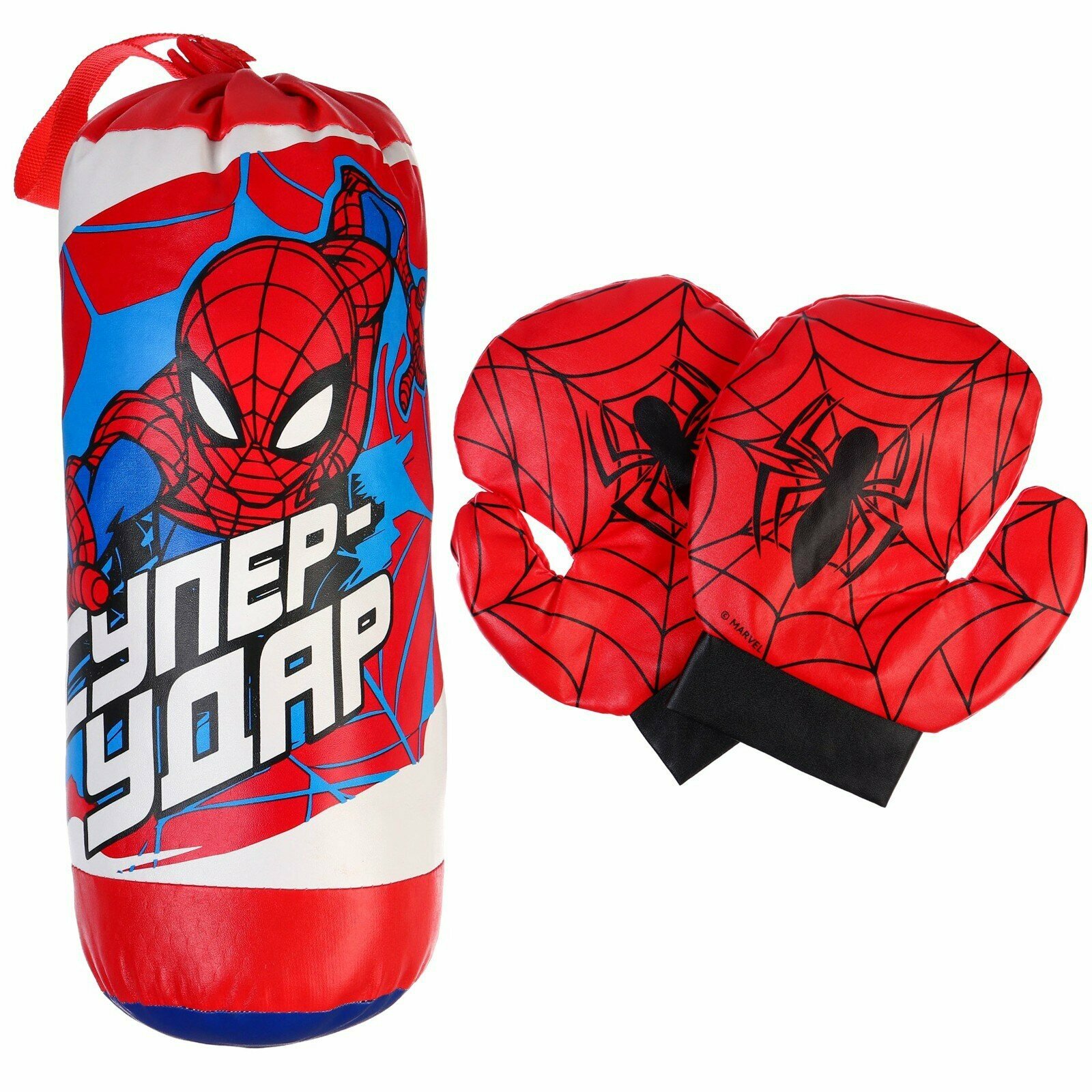 Игровой бокс MARVEL "Человек-Паук", подвесная система, груша, перчатки, 13 х 15 х 38 см