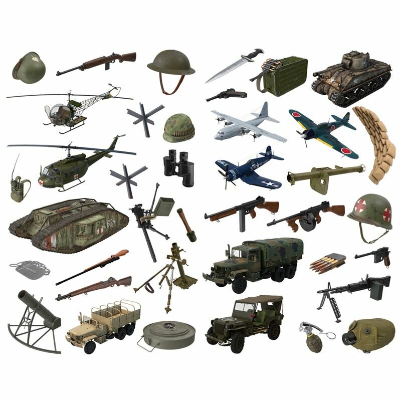 Наклейки с оружием времен Второй мировой войны самоклеящаяся маленькая наклейка, на телефон, ноутбук, на тетрадь для детей, для ежедневника и заметок