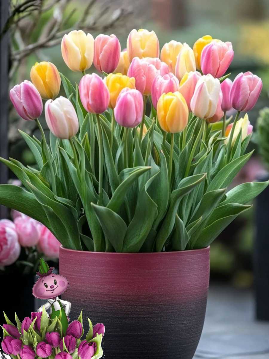 Луковицы цветов chipollino-flowers Тюльпаны PINK AND YELLOW MIX (5 луковиц)