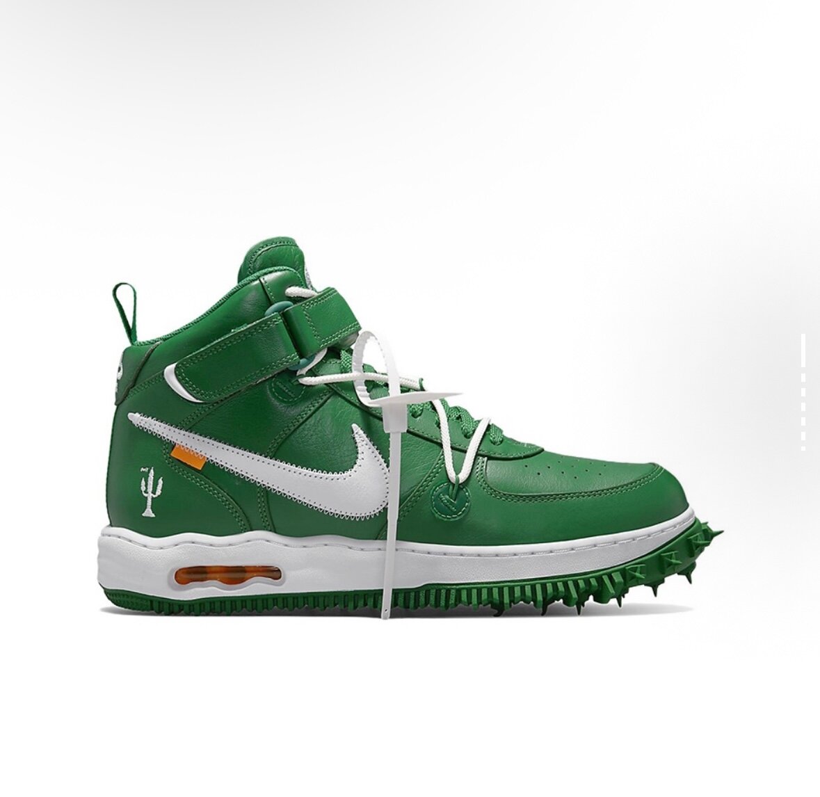 Кроссовки NIKE Air Force 1 OFF-WHITE Pine Green, размер 4.5 US, pine green