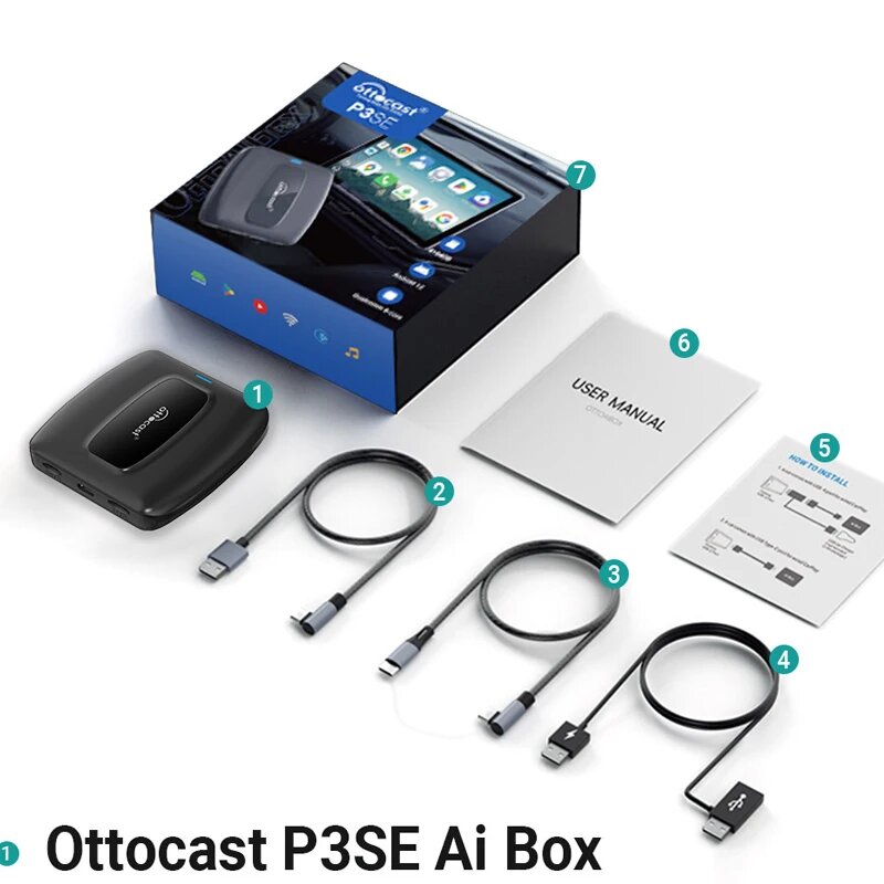 Ottocast P3 Pro AI Box Wireless CarPlay Android Auto – купить на