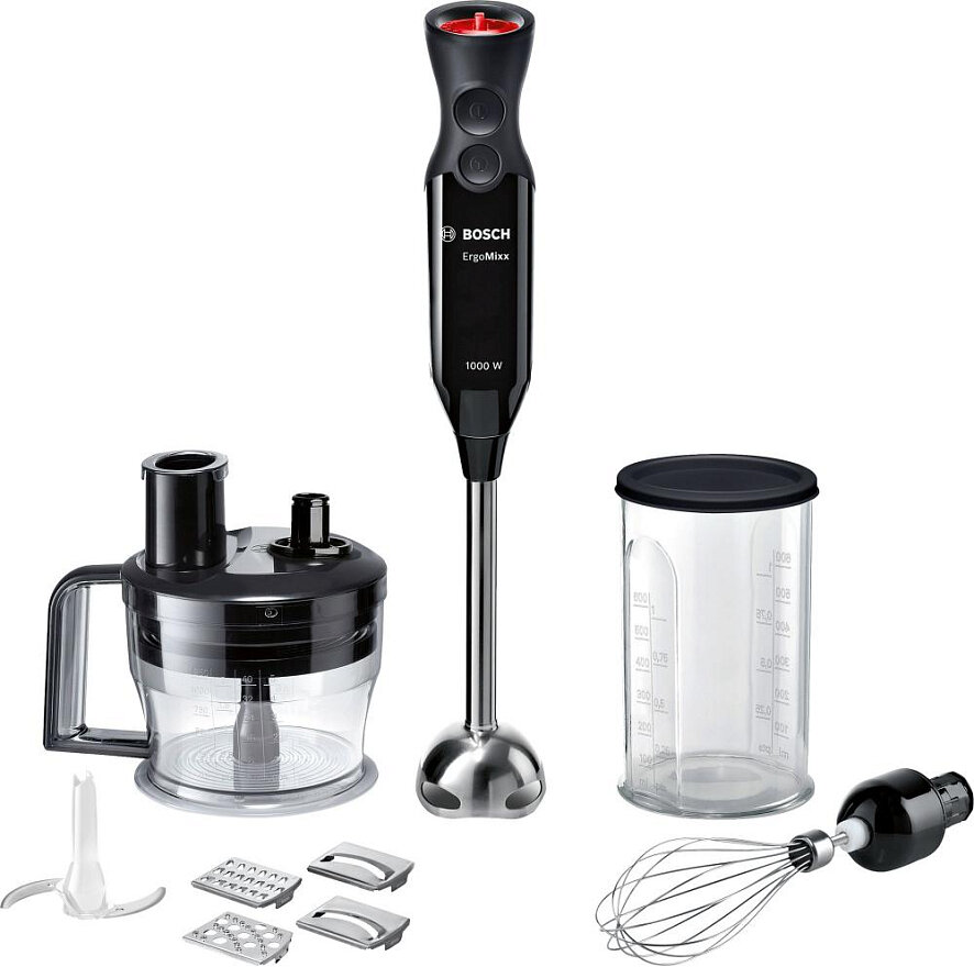 Блендер Bosch ErgoMixx MS62B6190, погружной, 1000 Вт, 12 скоростей, черный